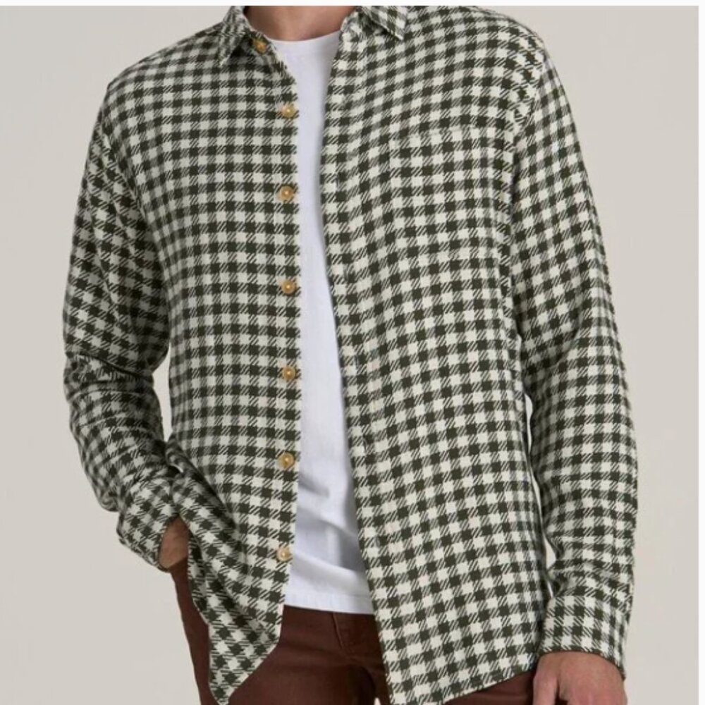American Tall Men's Button Down Woven Overshirt  Size 2XLT